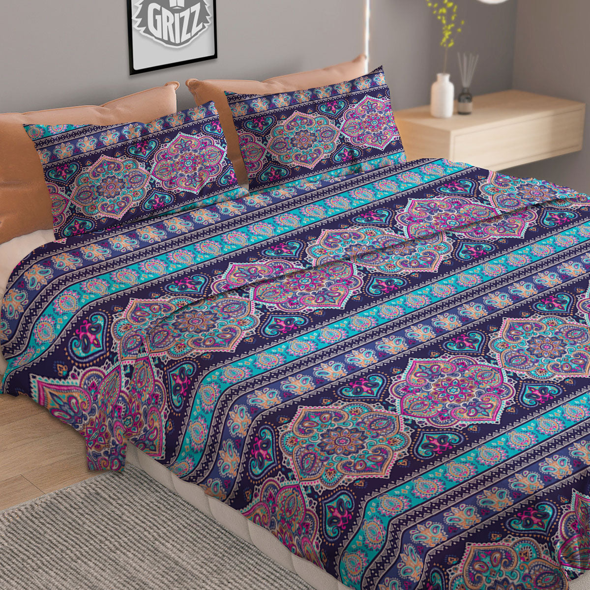Mandala Ethnic Bohemian Print Pattern Duvet Cover Bedding Set