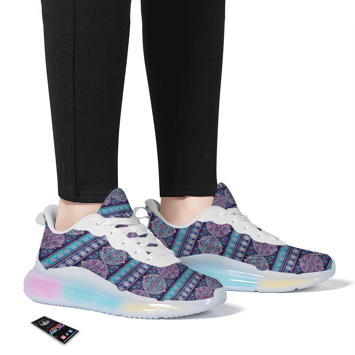 Mandala Ethnic Bohemian Print Pattern Running Sneakers-grizzshop