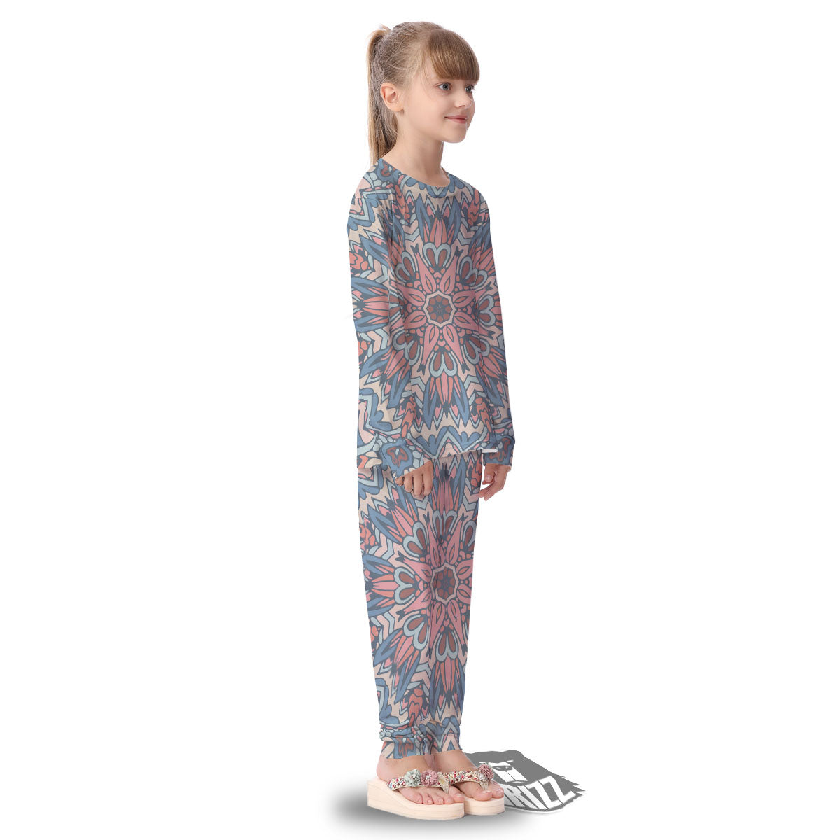 Mandala Ethnic Pastel Print Kid's Pajamas-grizzshop