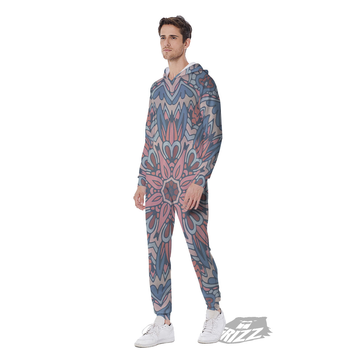 Mandala Ethnic Pastel Print Men's Jumpsuit-grizzshop