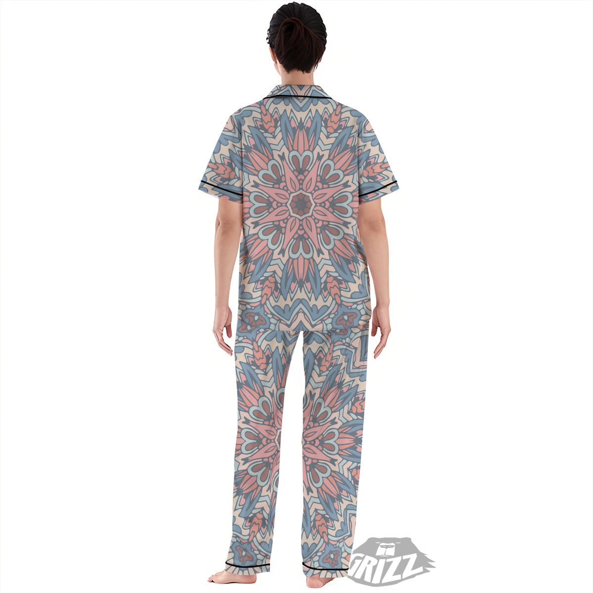 Mandala Ethnic Pastel Print Women's Pajamas Set-grizzshop
