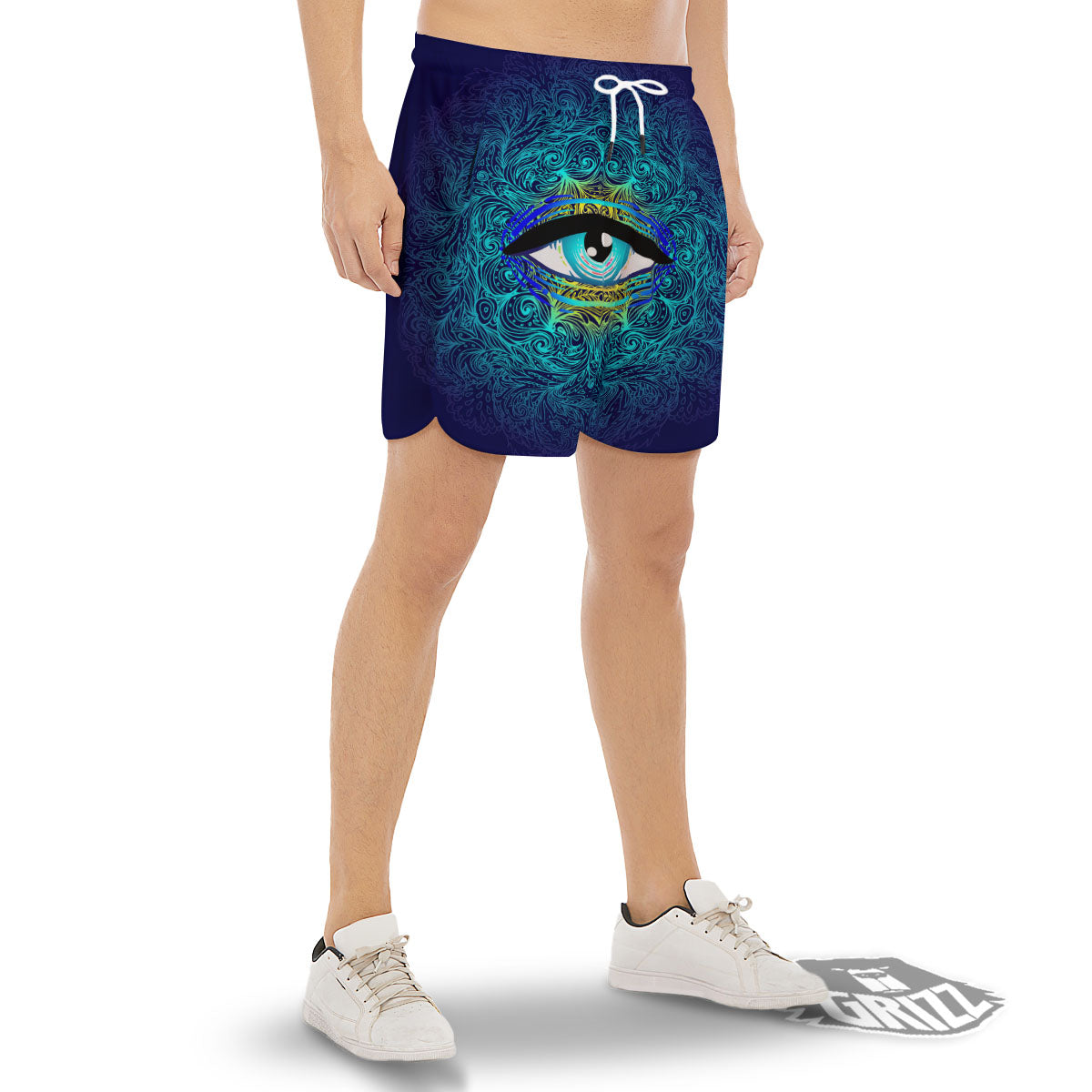 Mandala Eye Of Providence Print Men's Gym Shorts-grizzshop