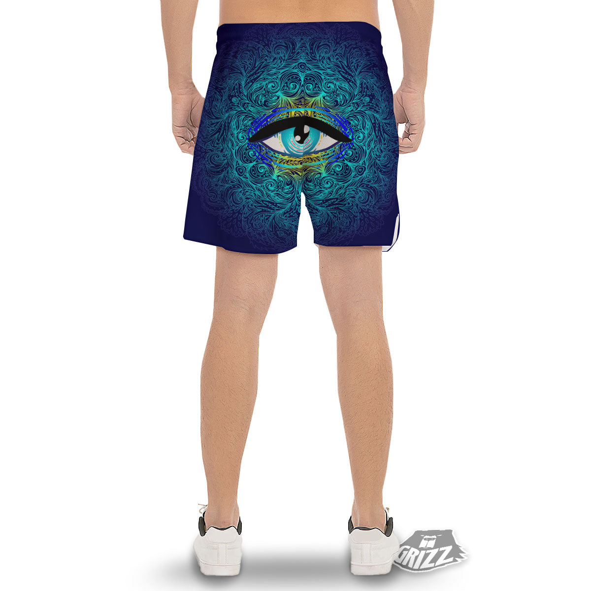 Mandala Eye Of Providence Print Men's Gym Shorts-grizzshop