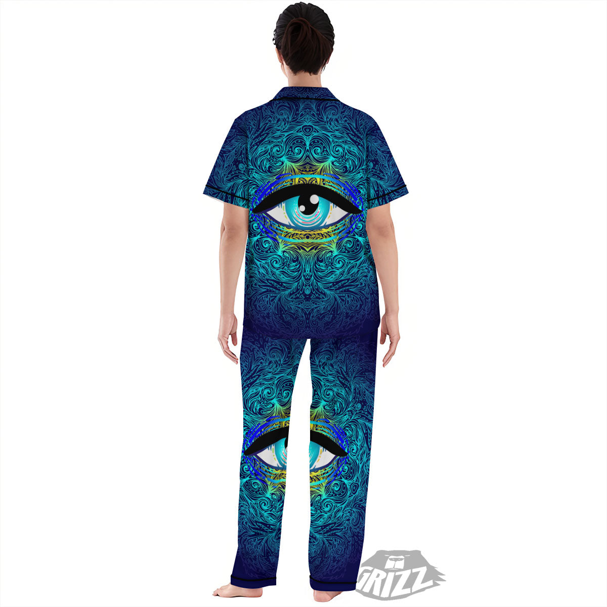 Mandala Eye Of Providence Print Women's Pajamas Set-grizzshop