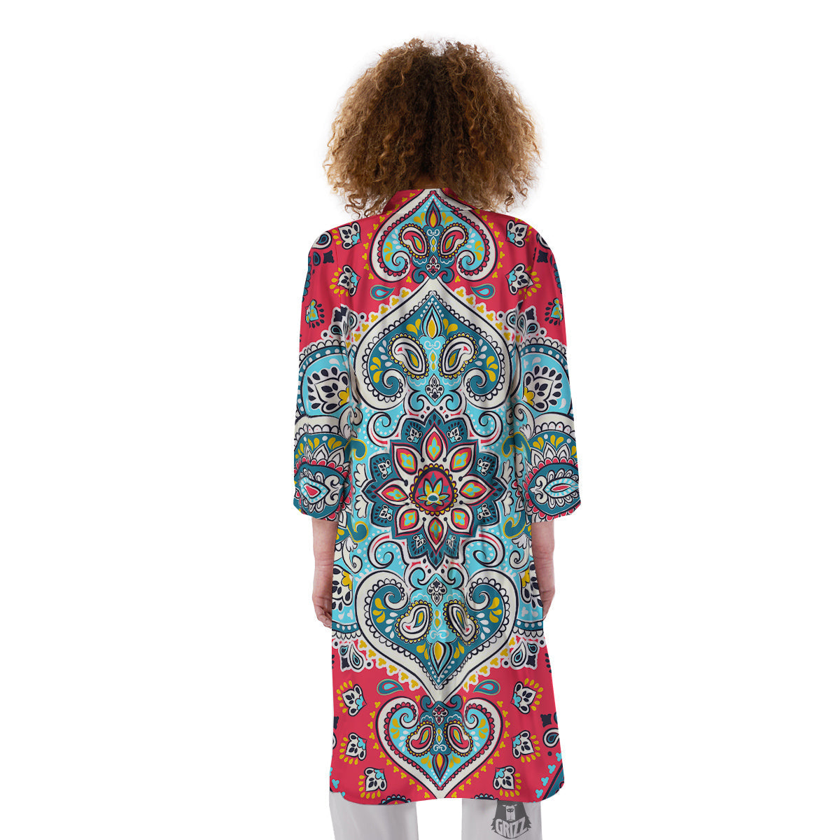 Mandala Floral Colorful Print Kimono-grizzshop