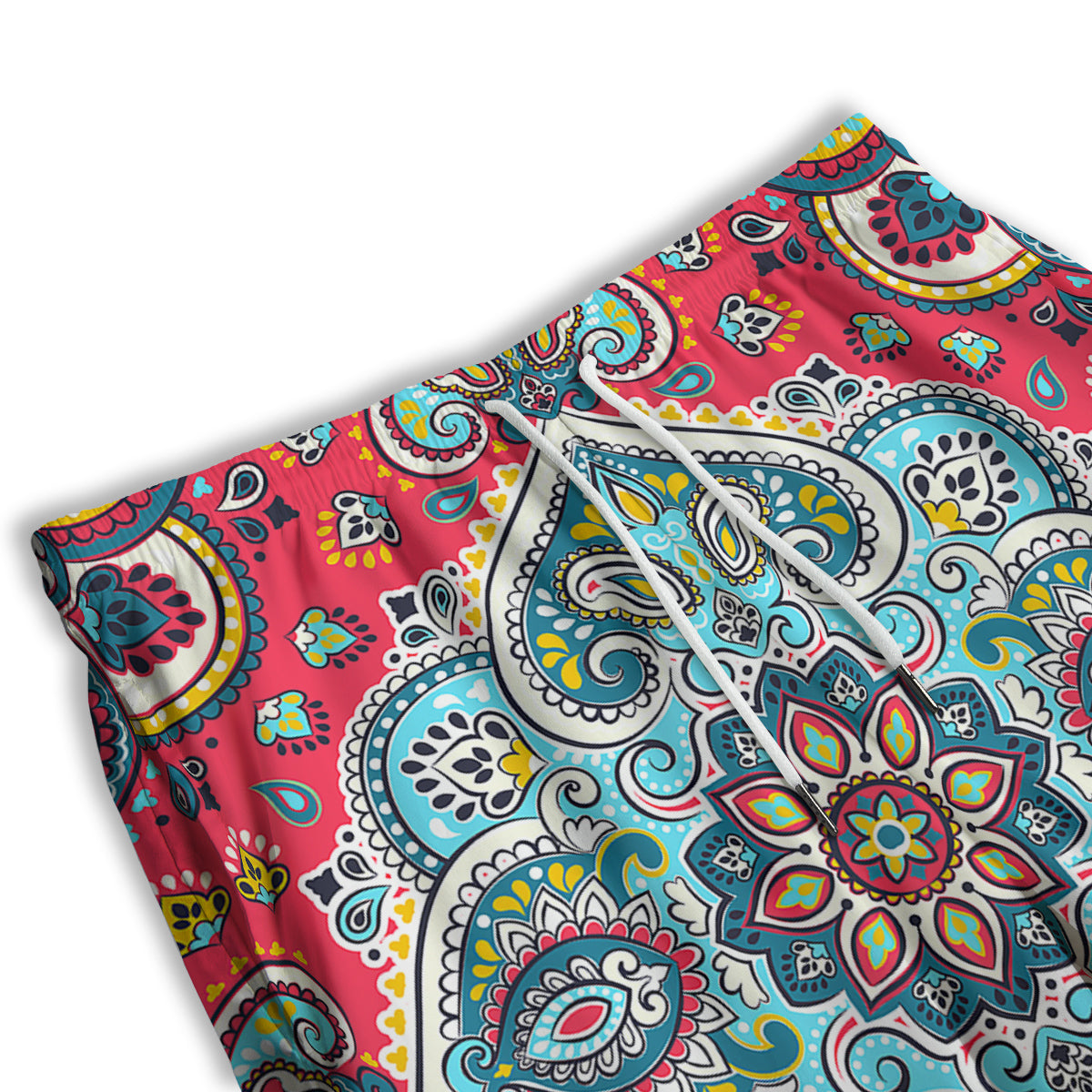 Mandala Floral Colorful Print Men's Athletic Shorts