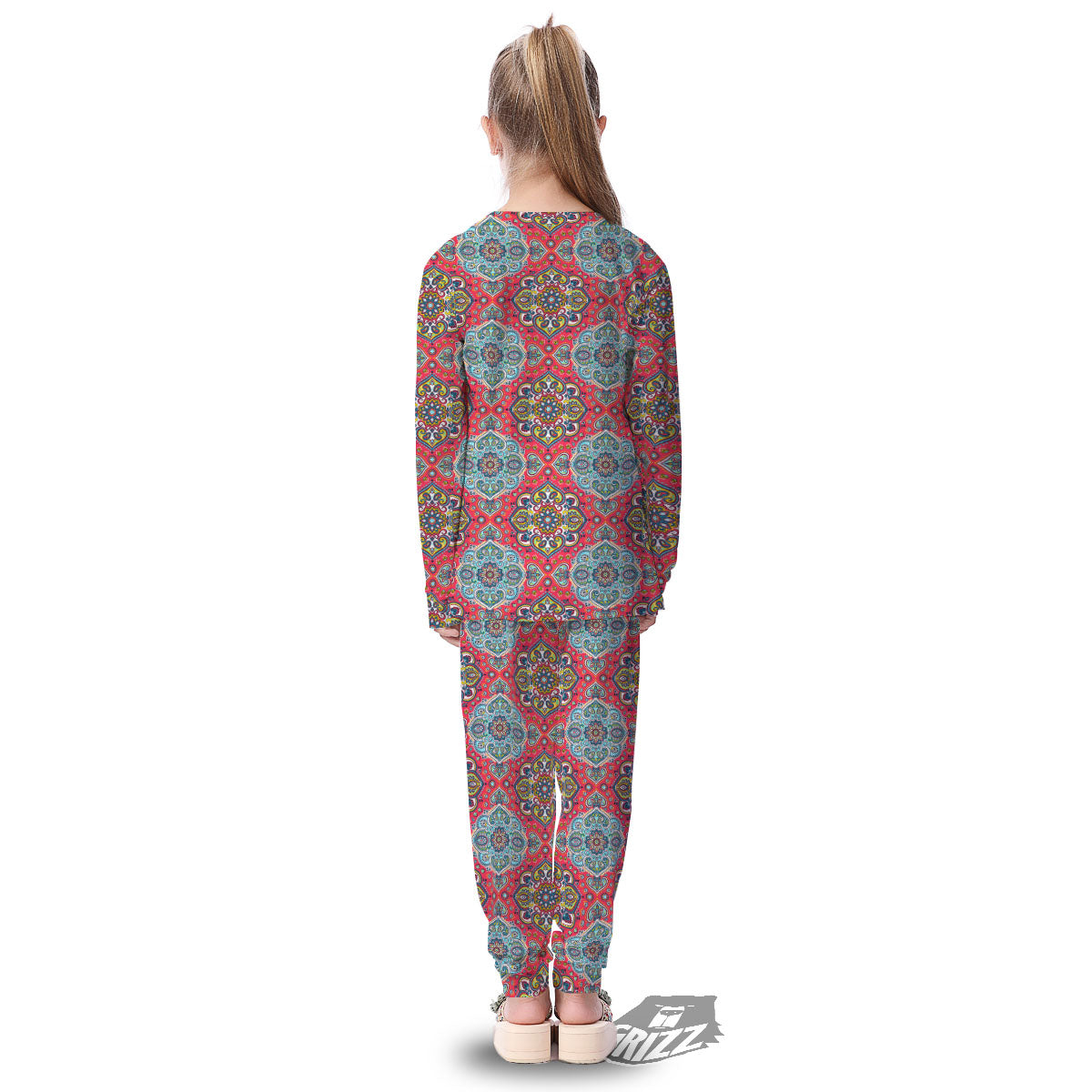 Mandala Floral Paisley Print Kid's Pajamas-grizzshop