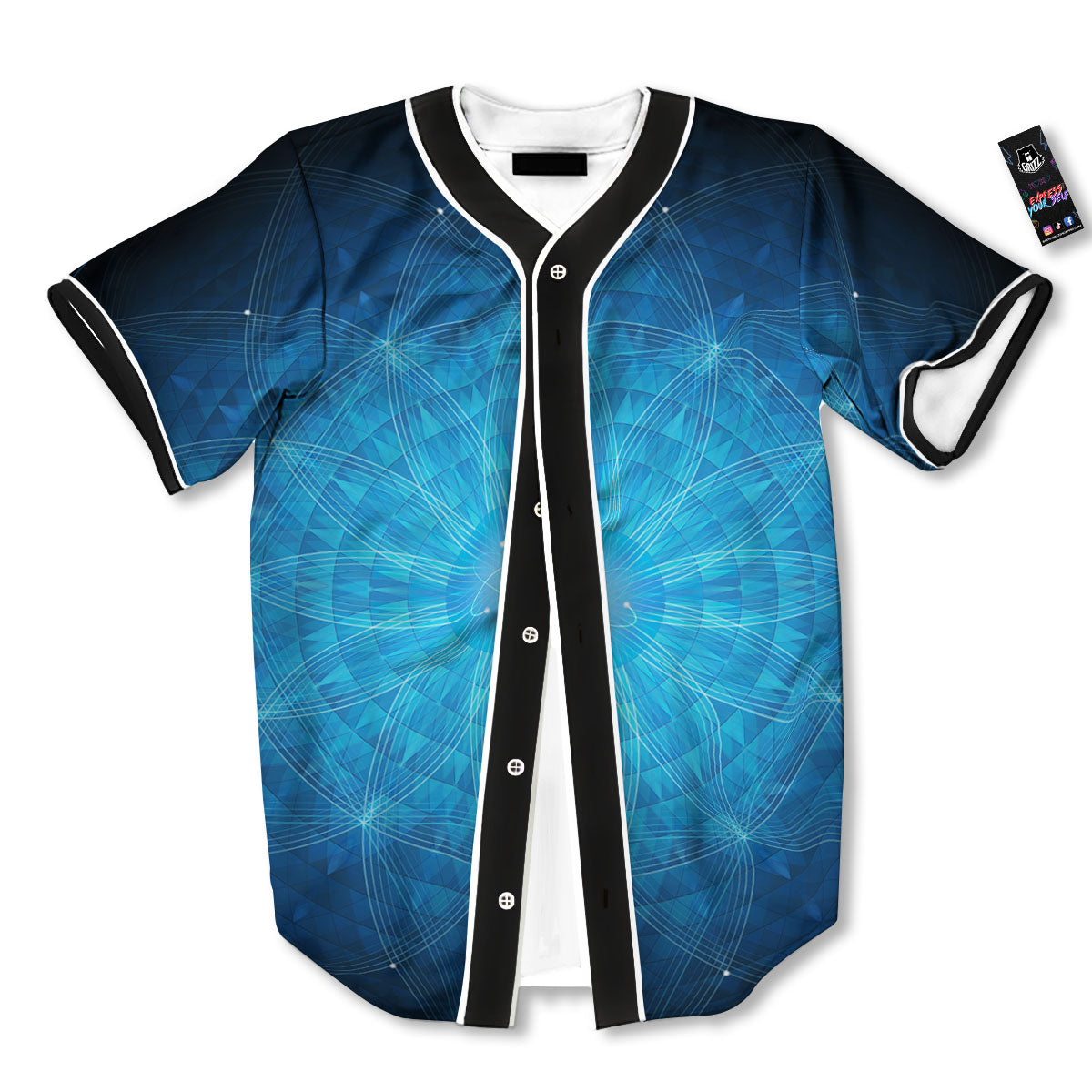 Mandala Light Print Baseball Jersey-grizzshop