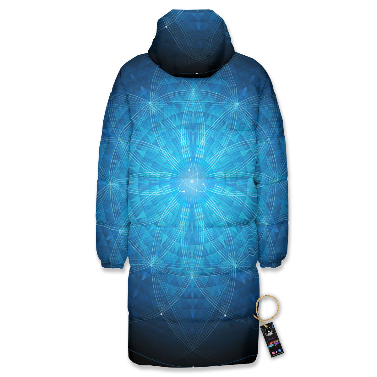 Mandala Light Print Long Down Jacket-grizzshop