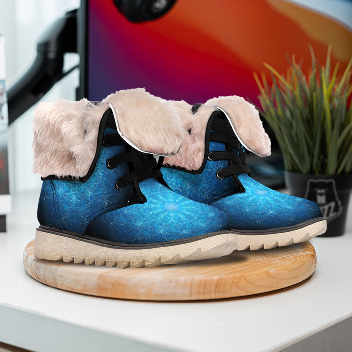 Mandala Light Print Snow Boots-grizzshop
