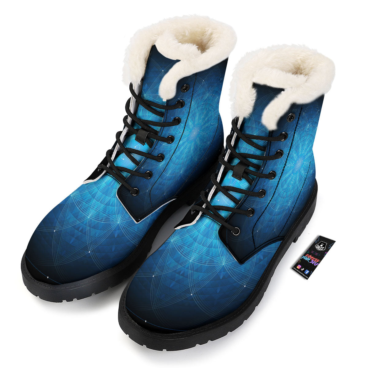 Mandala Light Print Winter Boots-grizzshop