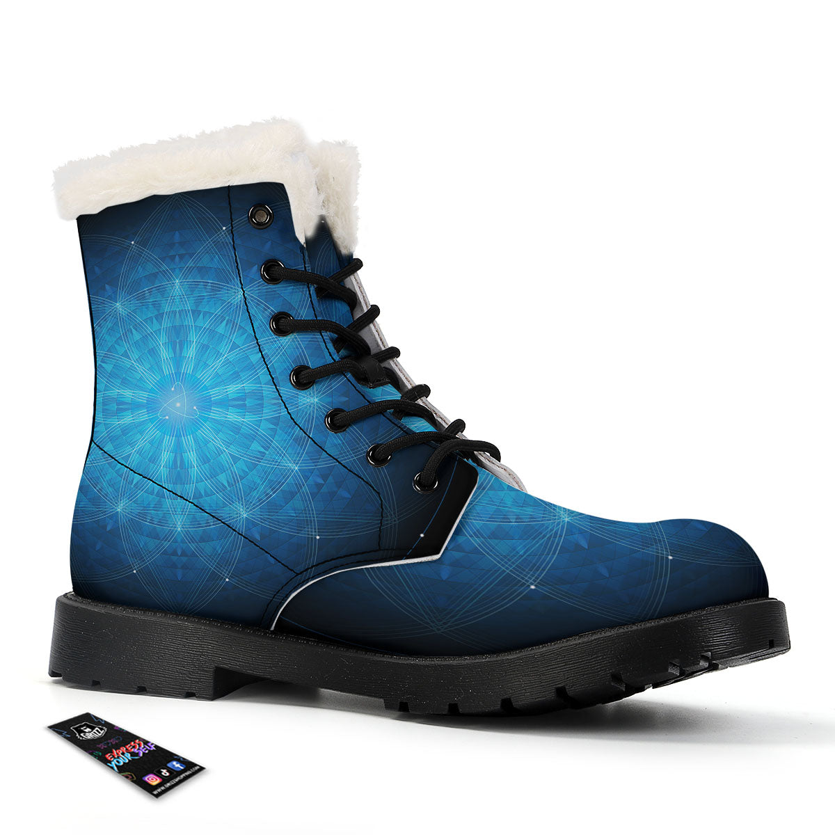 Mandala Light Print Winter Boots-grizzshop