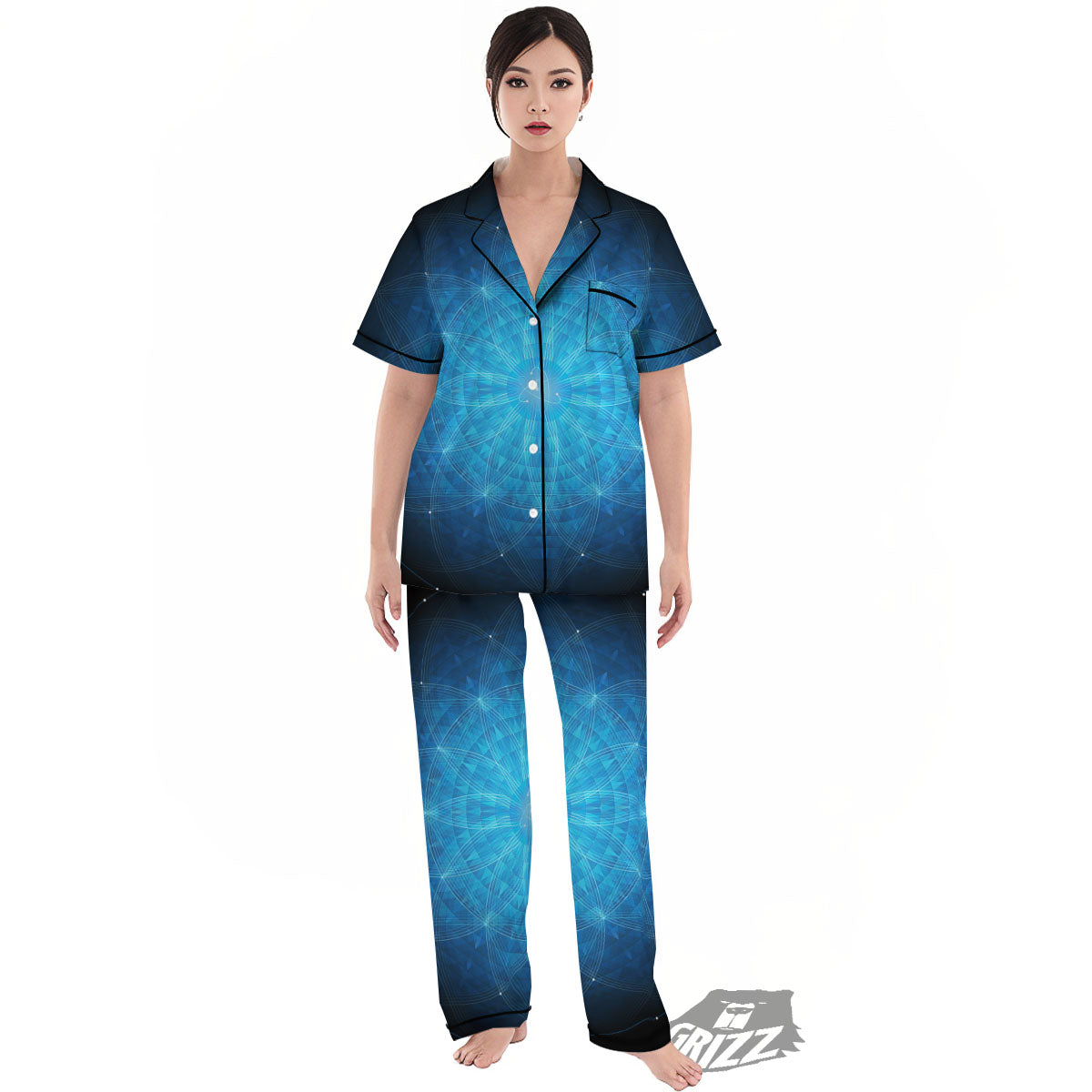 Mandala Light Print Women's Pajamas Set-grizzshop