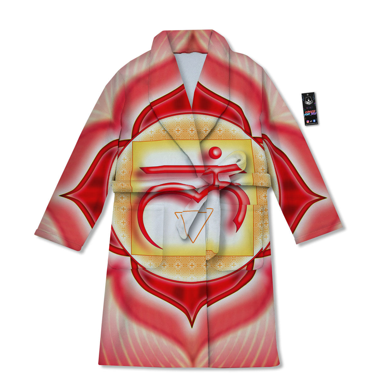 Mandala Muladhara Chakra Print Bathrobe-grizzshop