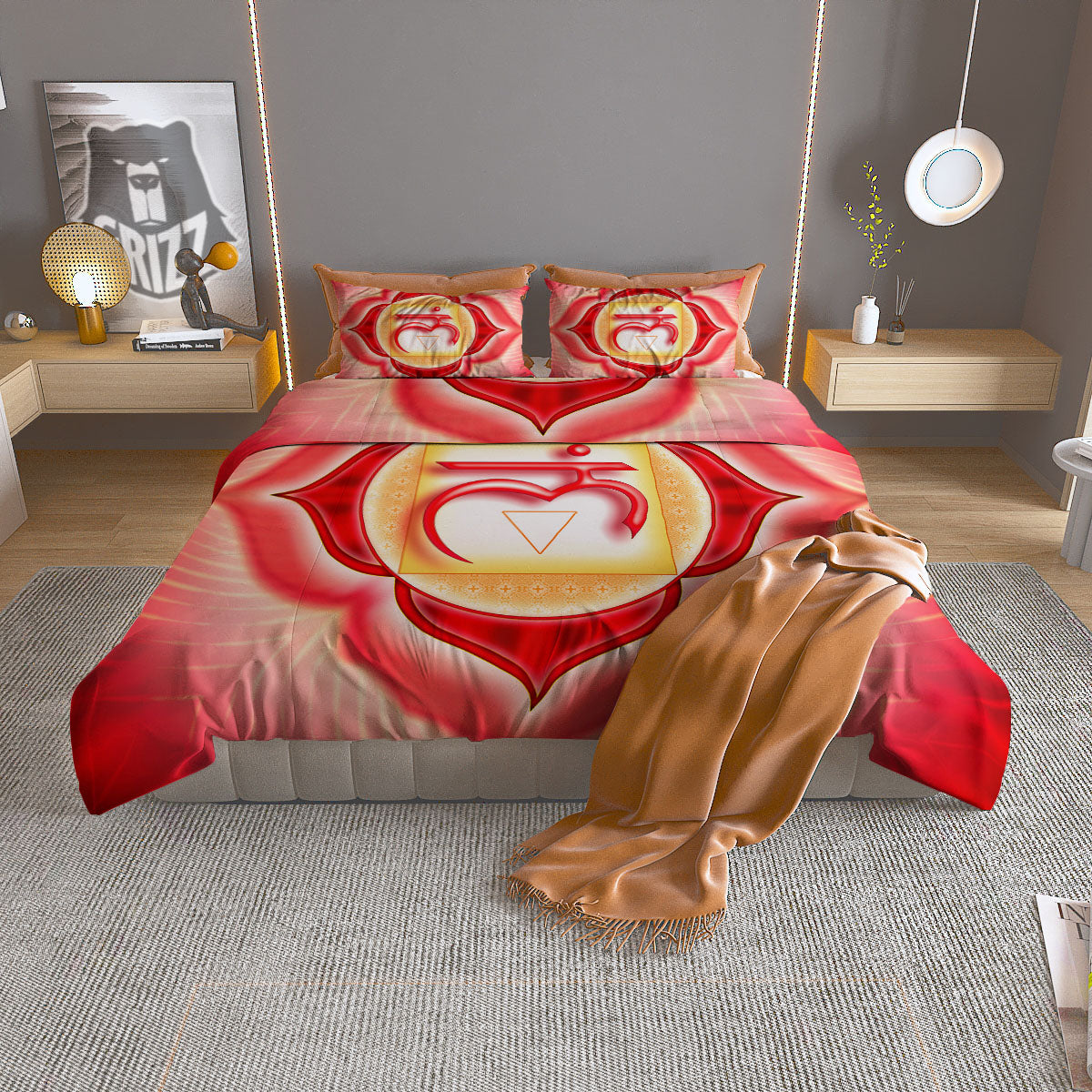 Mandala Muladhara Chakra Print Duvet Cover Bedding Set