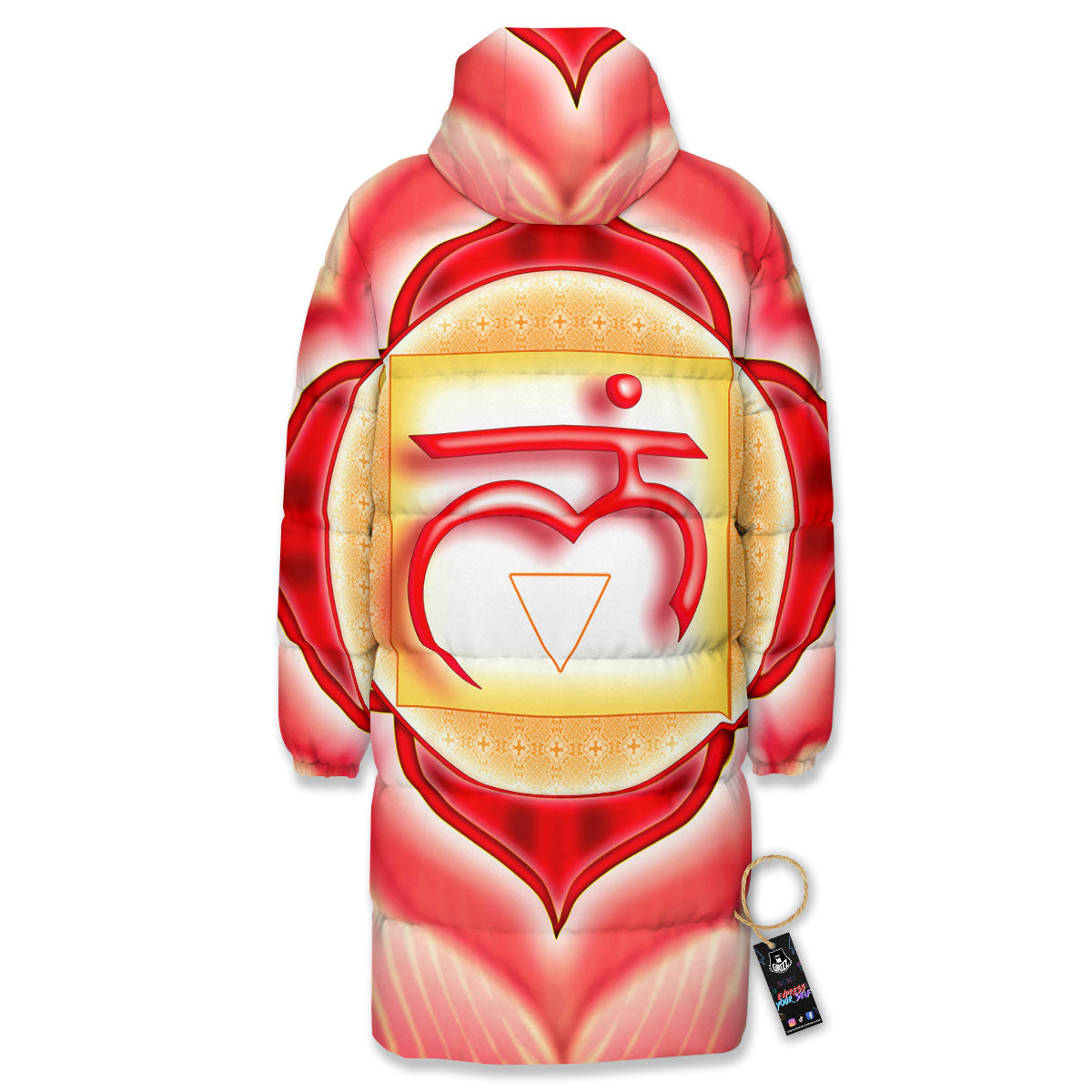 Mandala Muladhara Chakra Print Long Down Jacket-grizzshop