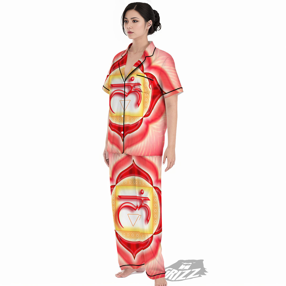 Mandala Muladhara Chakra Print Women's Pajamas Set-grizzshop