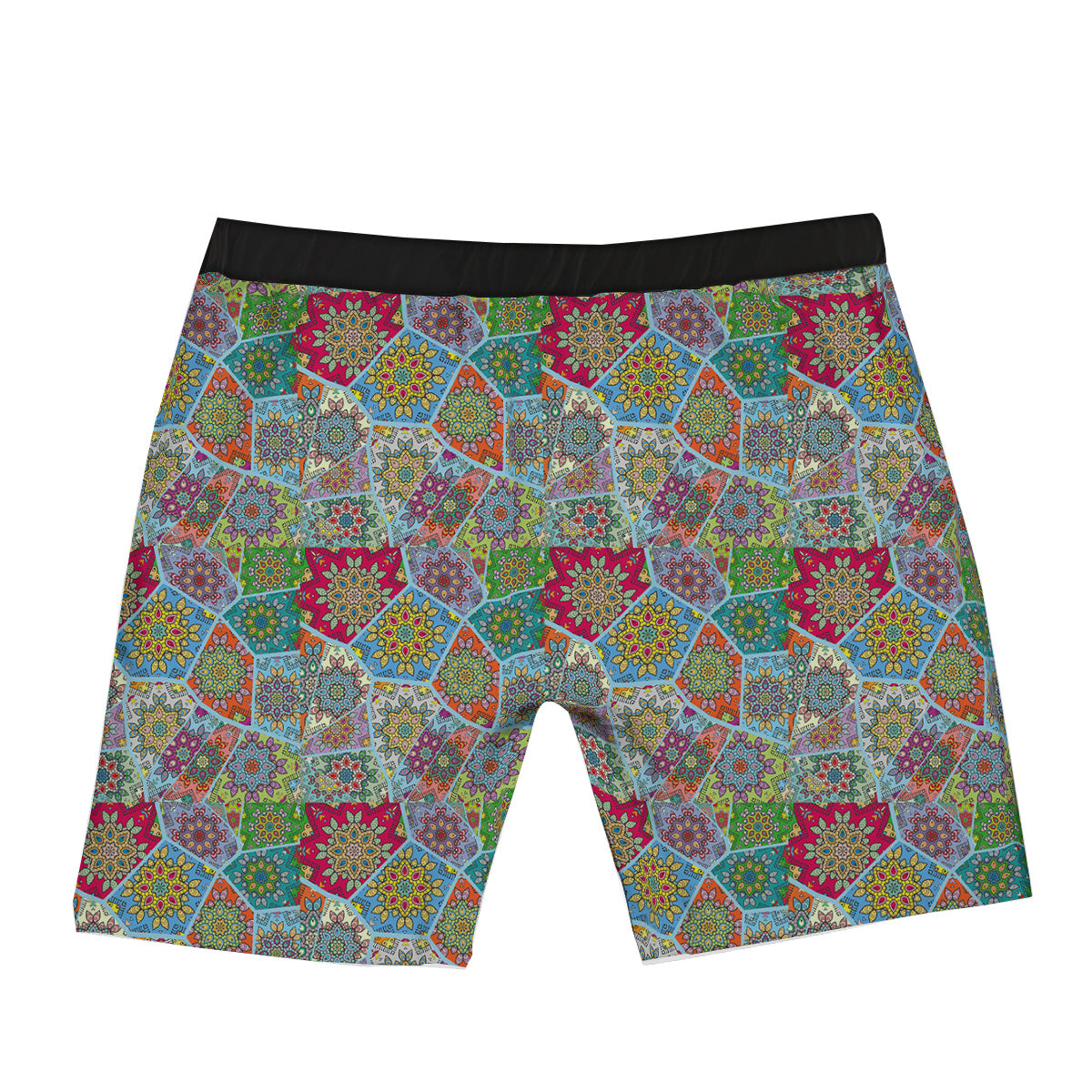 Mandala Patchwork Bohemian Indian Print Boxer Briefs-grizzshop