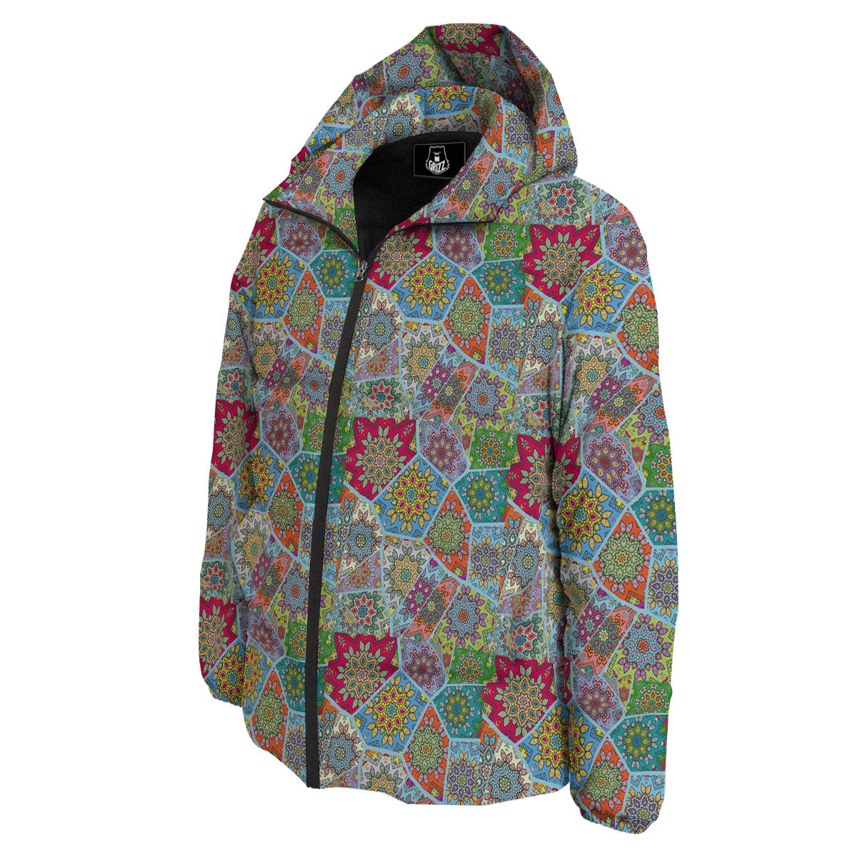 Mandala Patchwork Bohemian Indian Print Down Jacket-grizzshop