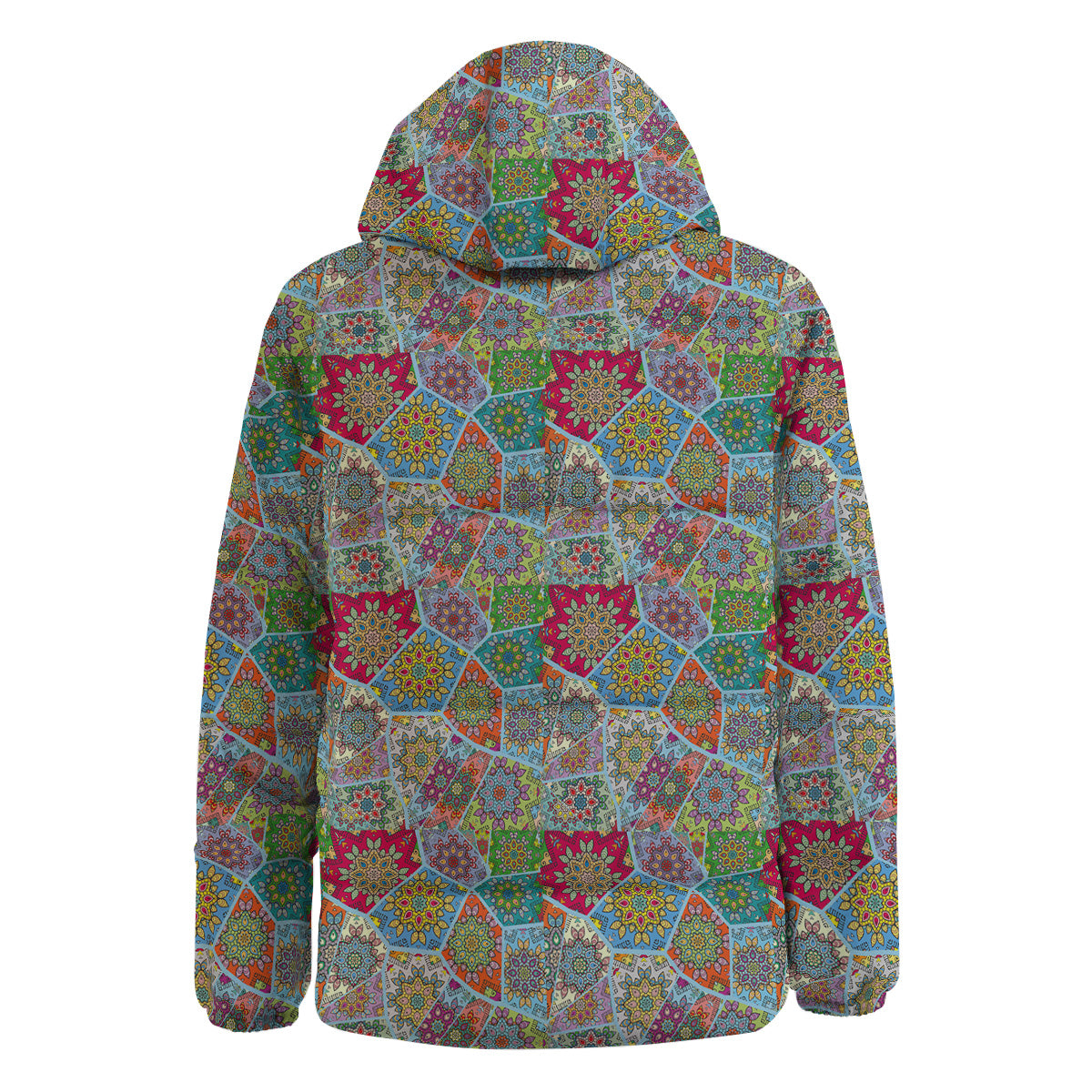 Mandala Patchwork Bohemian Indian Print Down Jacket-grizzshop