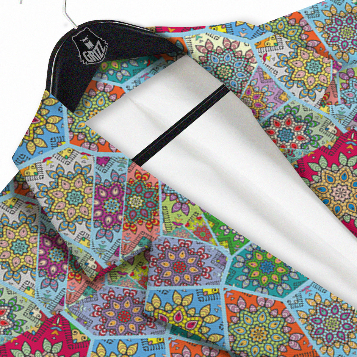 Mandala Patchwork Bohemian Indian Print Men's Sport Coat-grizzshop