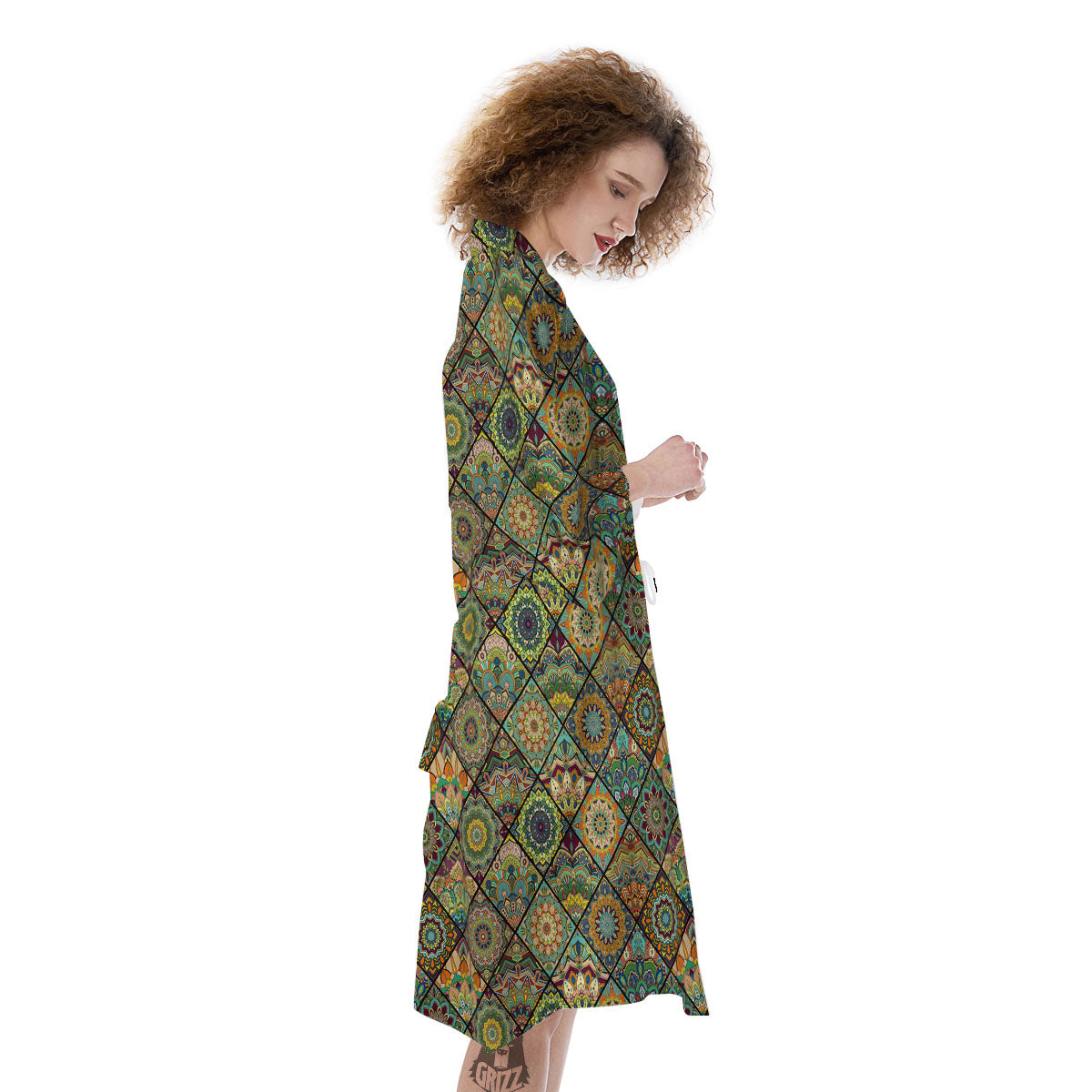 Mandala Patchwork Oval Bohemian Print Pattern Kimono-grizzshop