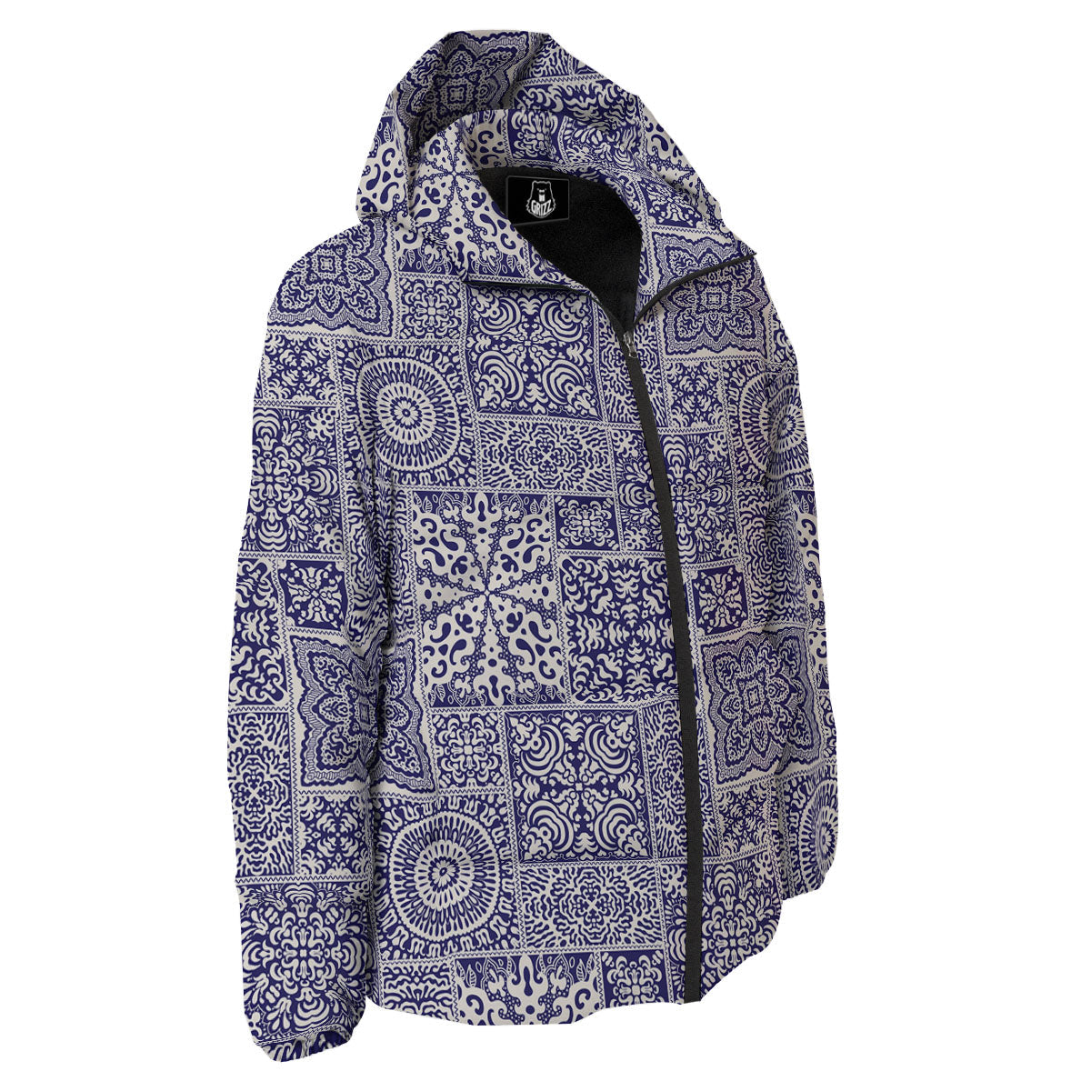Mandala Patchwork Square Bohemian Print Pattern Down Jacket-grizzshop
