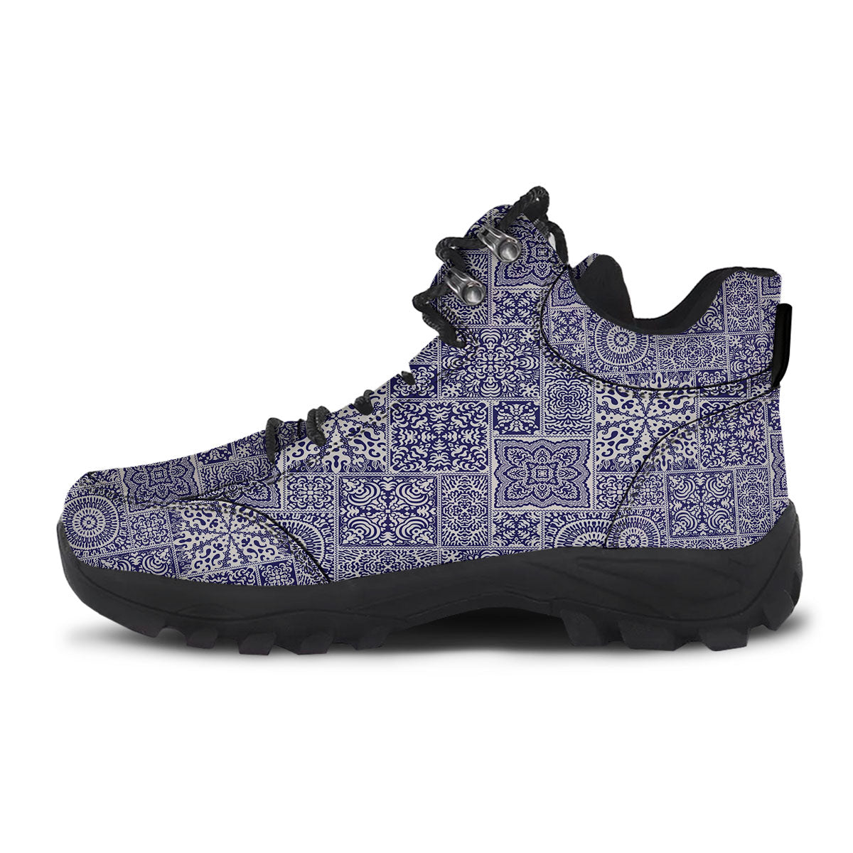 Mandala Patchwork Square Bohemian Print Pattern Hiking Shoes-grizzshop
