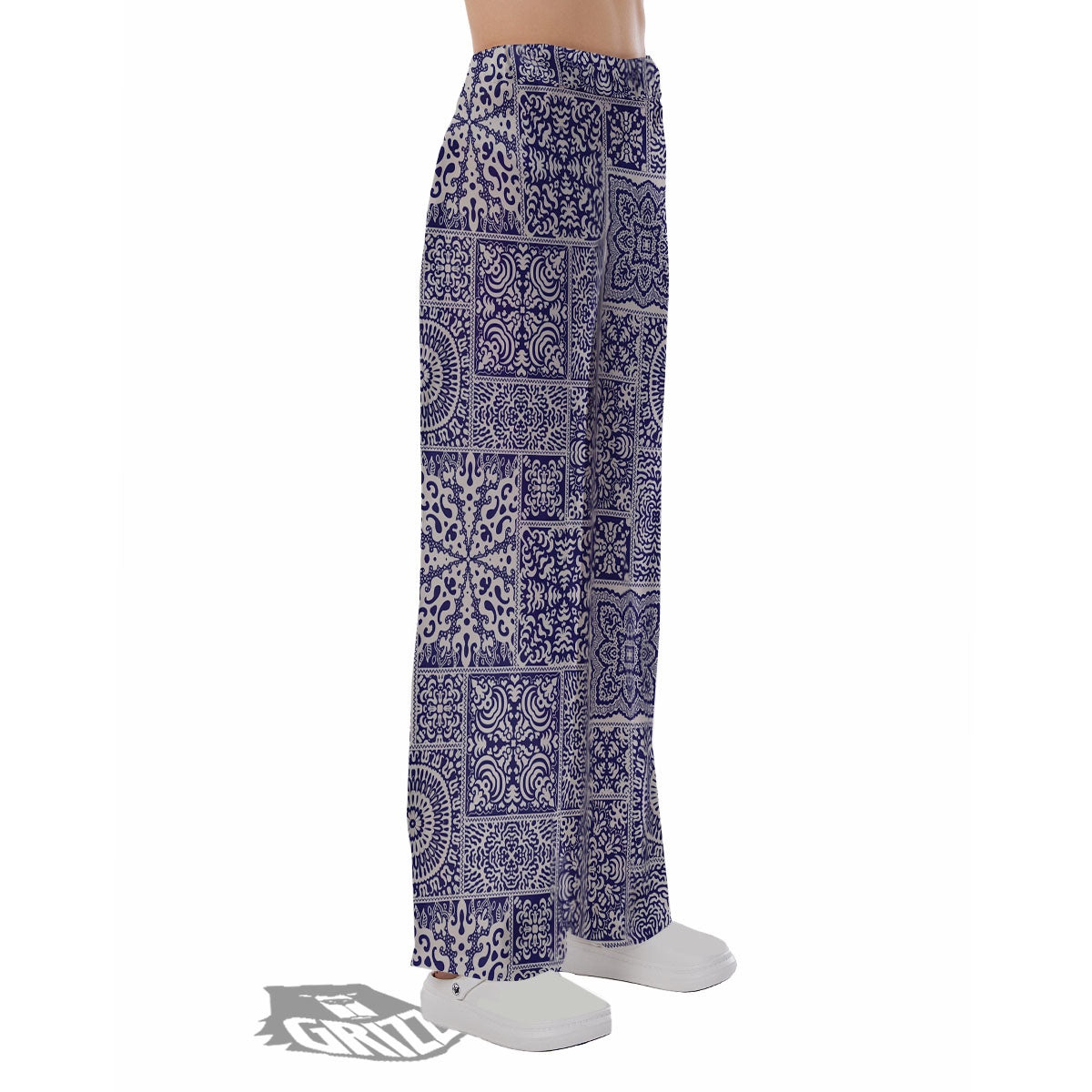 Mandala Patchwork Square Bohemian Print Pattern Pajama Pants-grizzshop