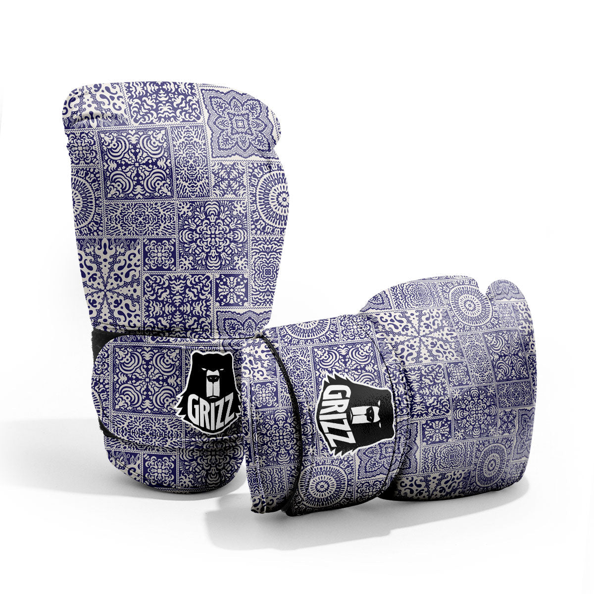 Mandala Patchwork Square Bohemian Print Pattern Pro Boxing Glove