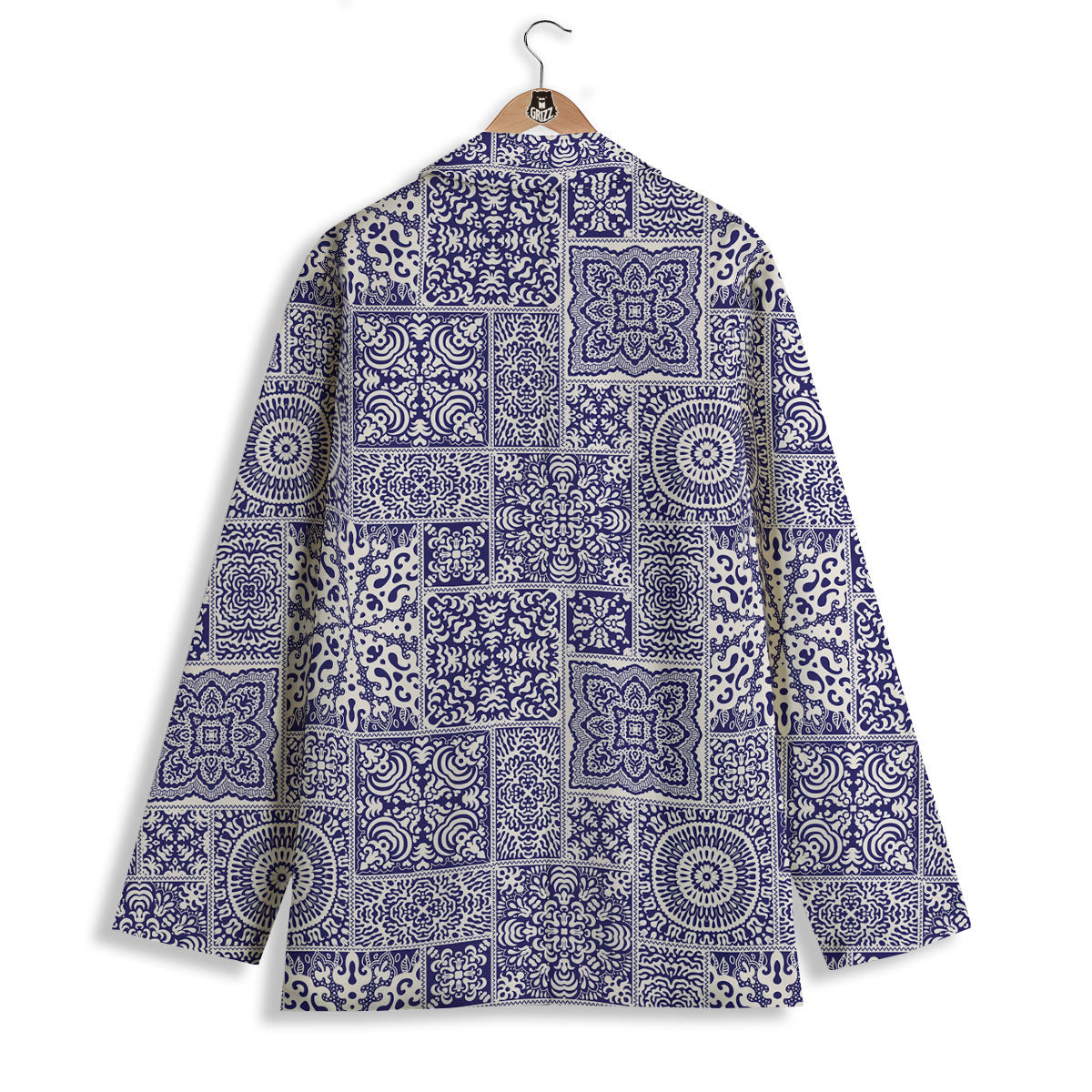 Mandala Patchwork Square Bohemian Print Pattern Women's Blazer-grizzshop