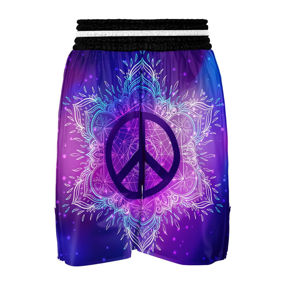 Mandala Peace Sign Boxing Shorts-grizzshop
