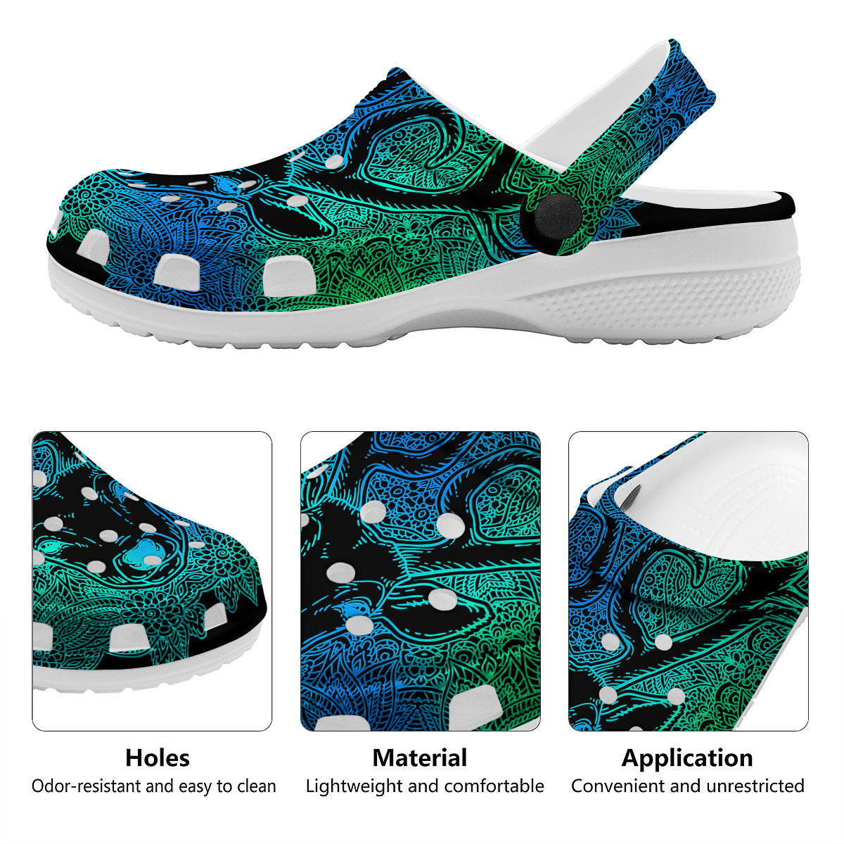 Mandala Spiritual Deer Print Clog-grizzshop