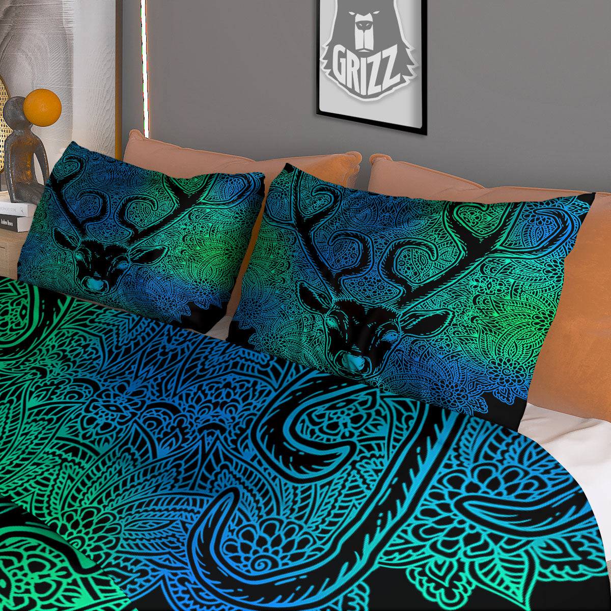 Maya Calendar White And Black Print Duvet Cover Bedding Set