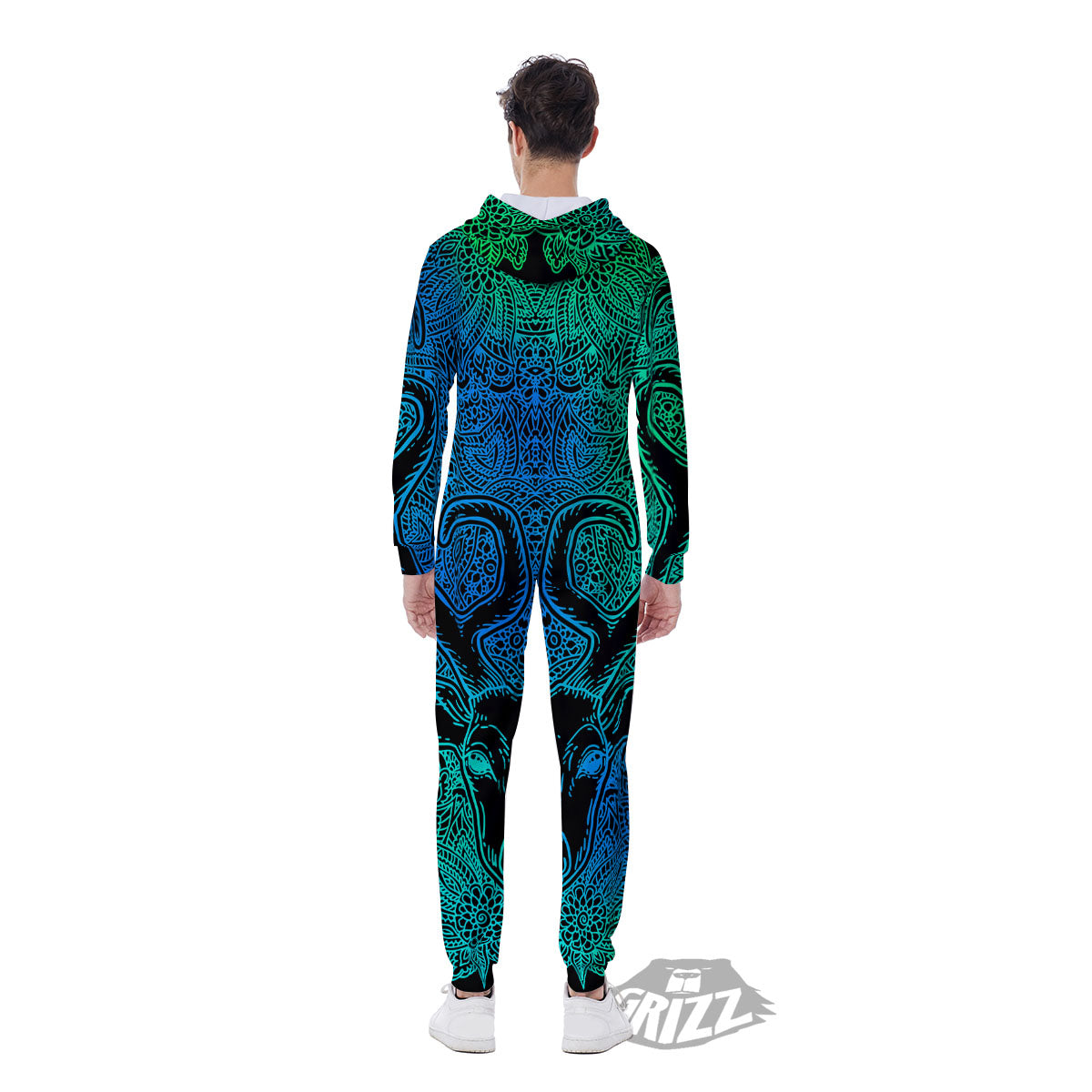 Mandala Spiritual Deer Print Men's Jumpsuit-grizzshop