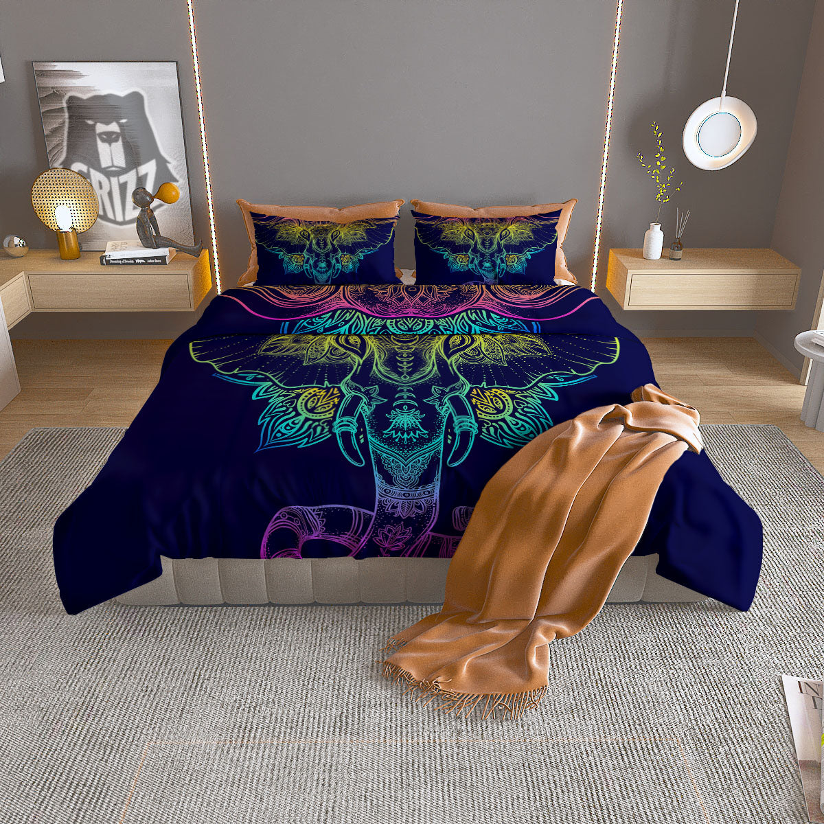 Meadow Sunrise Print Duvet Cover Bedding Set