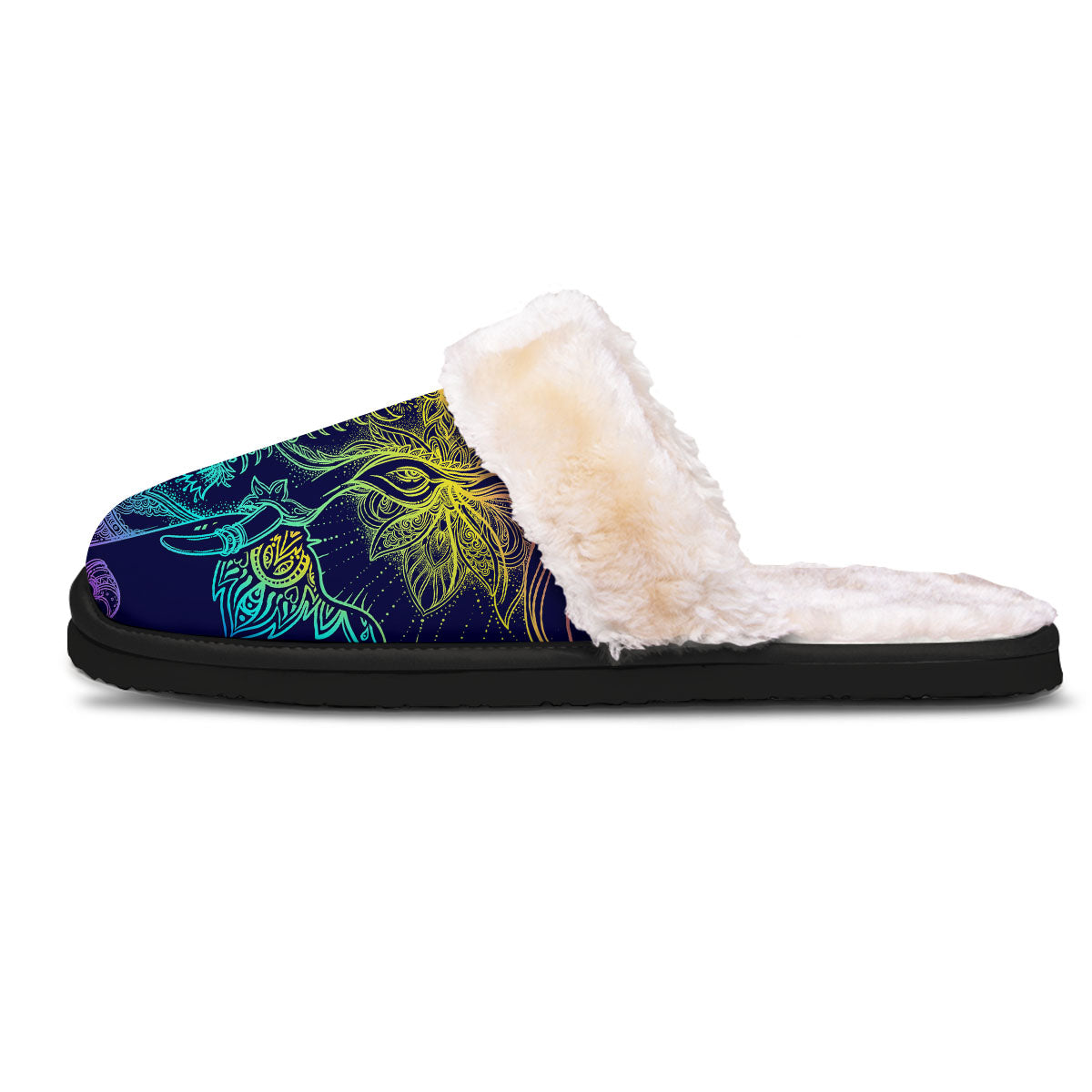 Mandala Spiritual Elephant Print Slippers-grizzshop