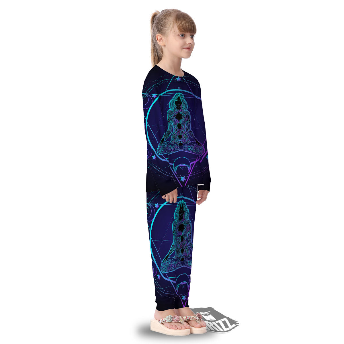 Mandala Spiritual Girl Print Kid's Pajamas-grizzshop