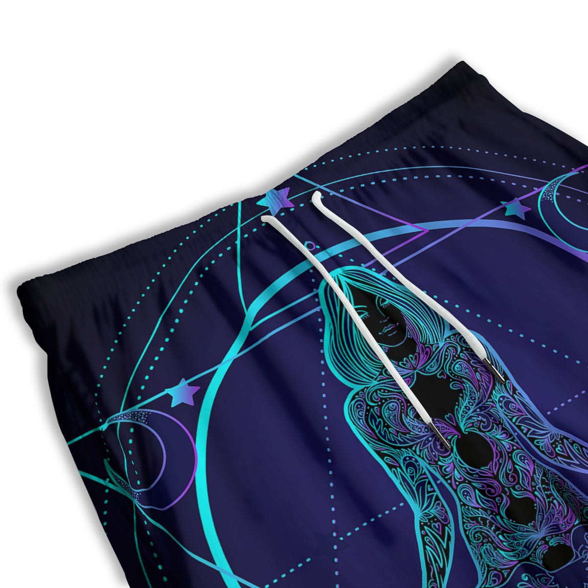 Mandala Spiritual Girl Print Men's Athletic Shorts
