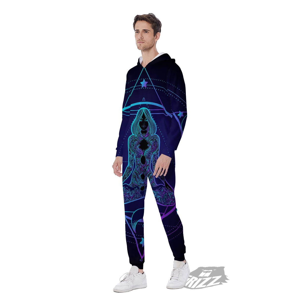 Mandala Spiritual Girl Print Men's Jumpsuit-grizzshop