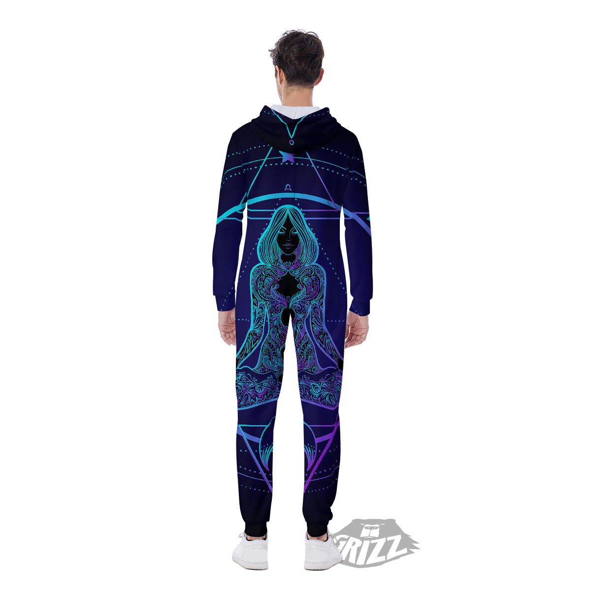 Mandala Spiritual Girl Print Men's Jumpsuit-grizzshop