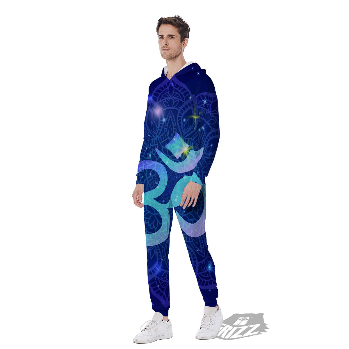 Mandala Spiritual Om Print Men's Jumpsuit-grizzshop