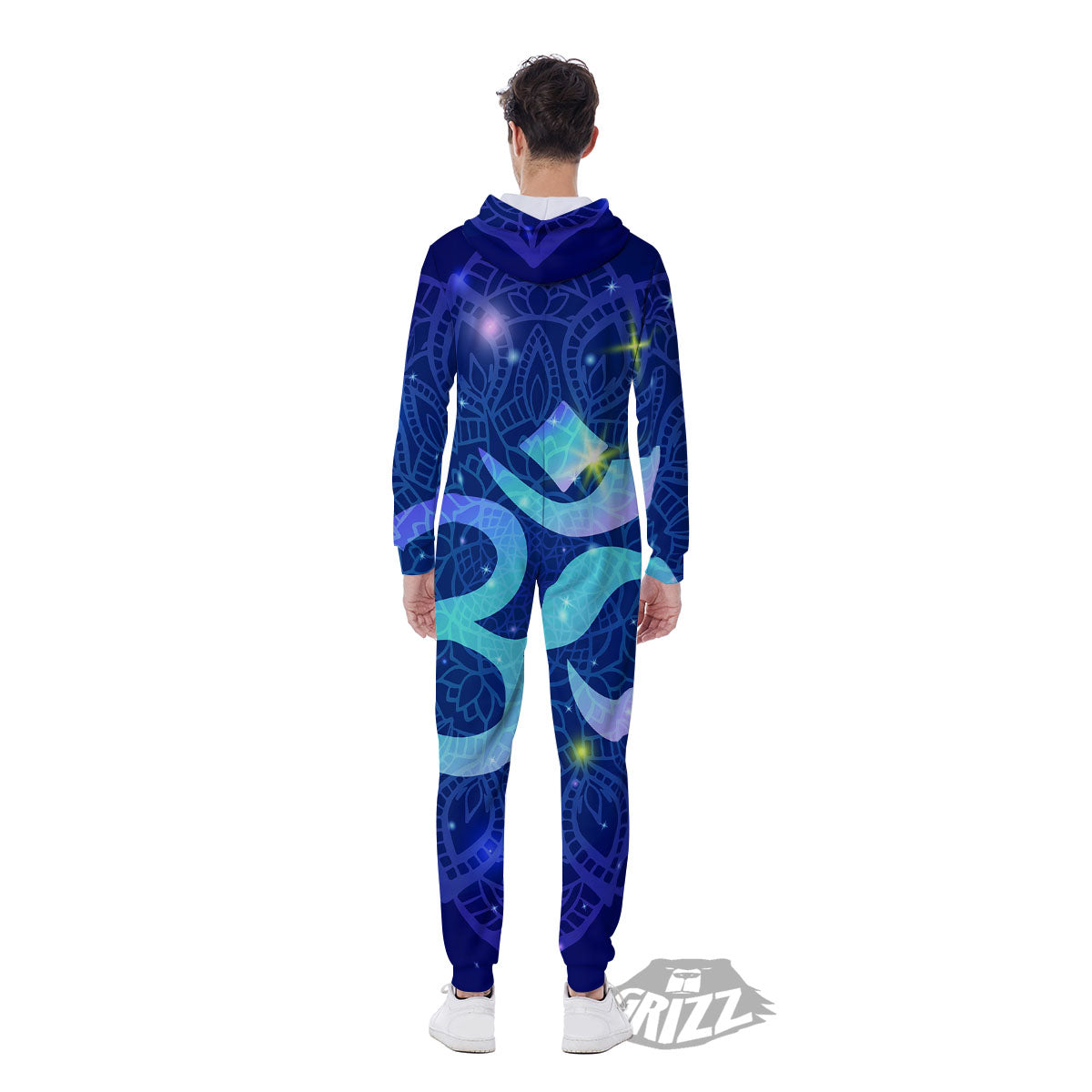 Mandala Spiritual Om Print Men's Jumpsuit-grizzshop