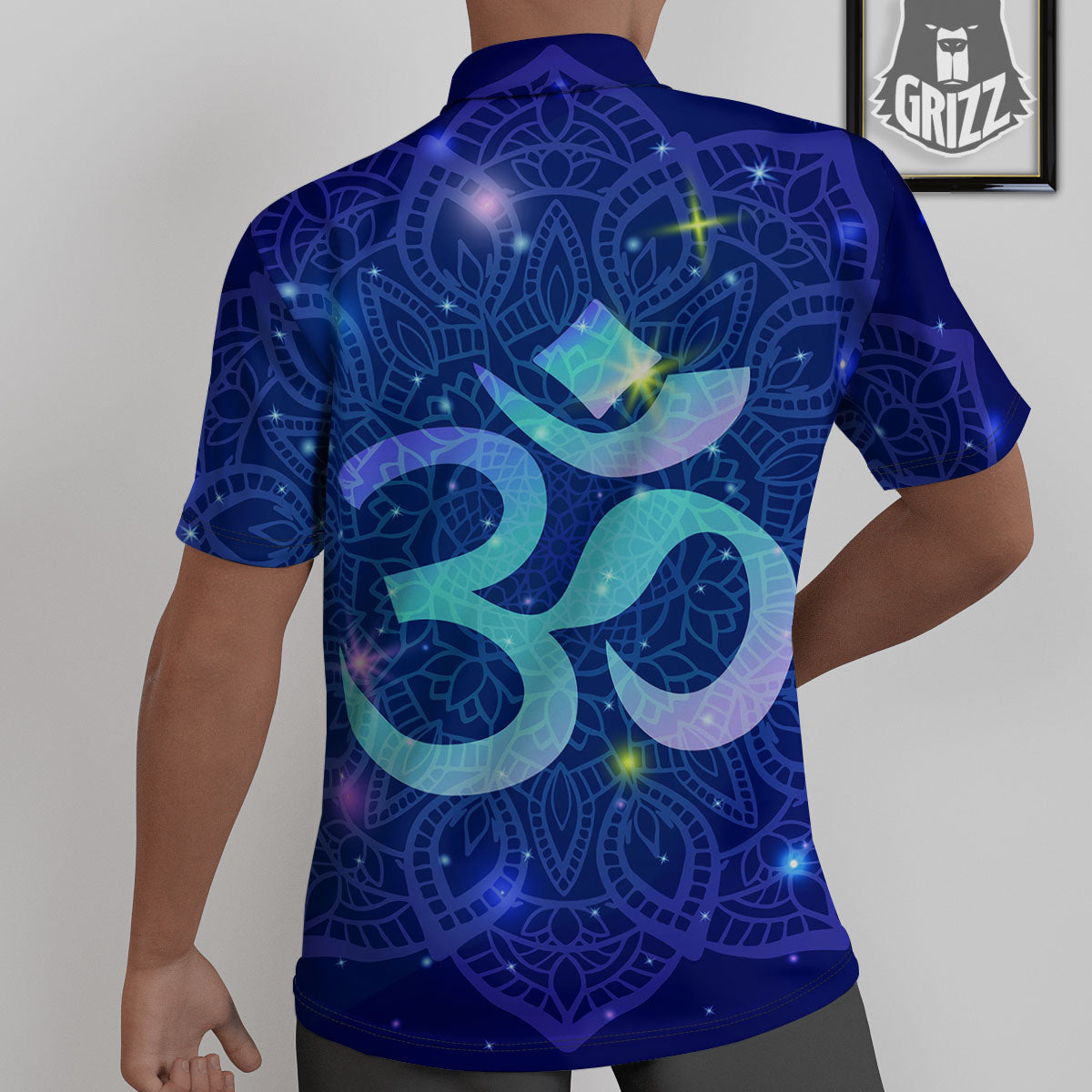 Mandala Spiritual Om Print Untucked Shirts-grizzshop