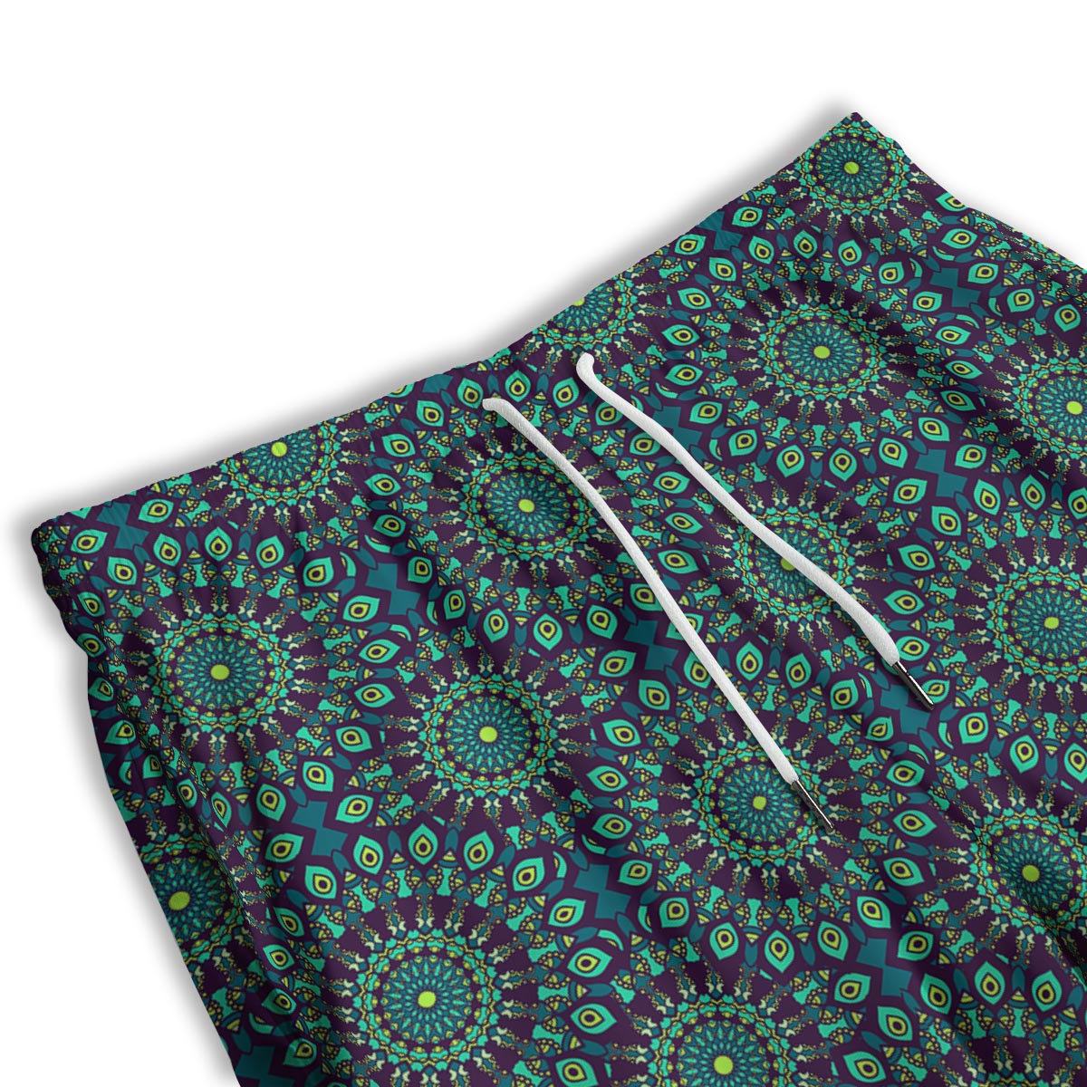 Mandala Teal Bohemian Print Pattern Men's Athletic Shorts