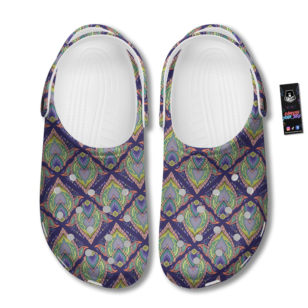 Mandala Thai Print Pattern Clog-grizzshop