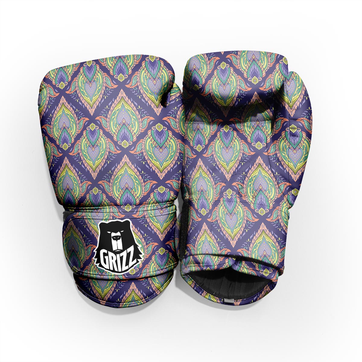 Mandala Thai Print Pattern Sparring Gloves-grizzshop