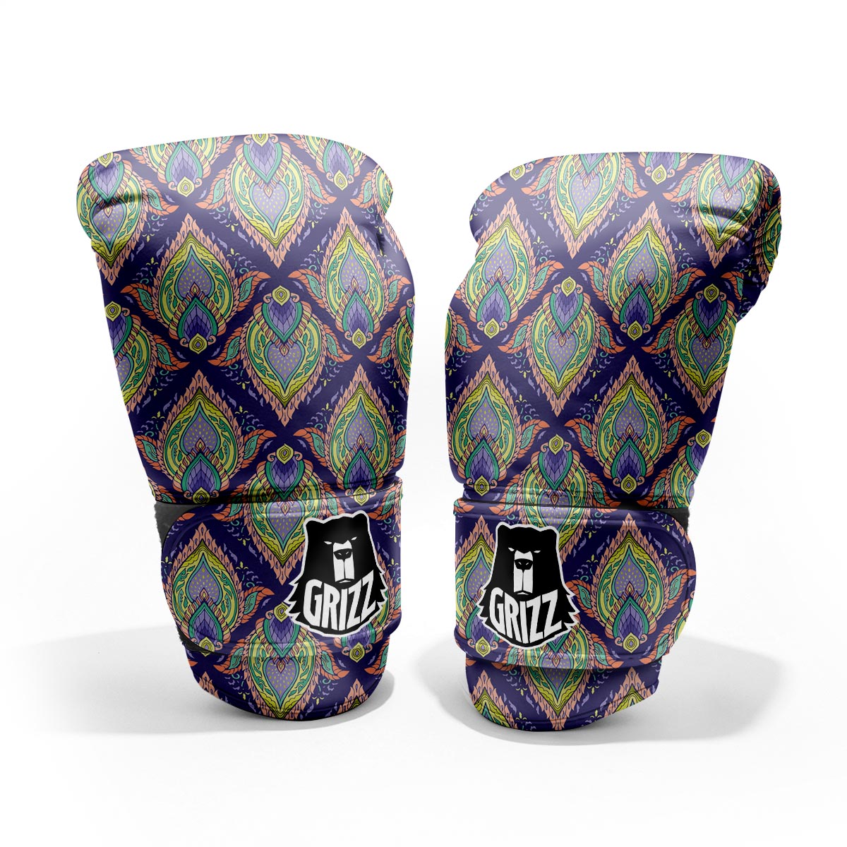 Mandala Thai Print Pattern Sparring Gloves-grizzshop