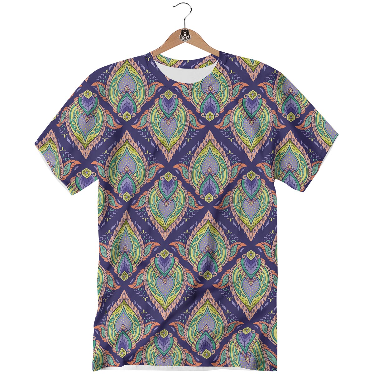 Mandala Thai Print Pattern T-Shirt-grizzshop