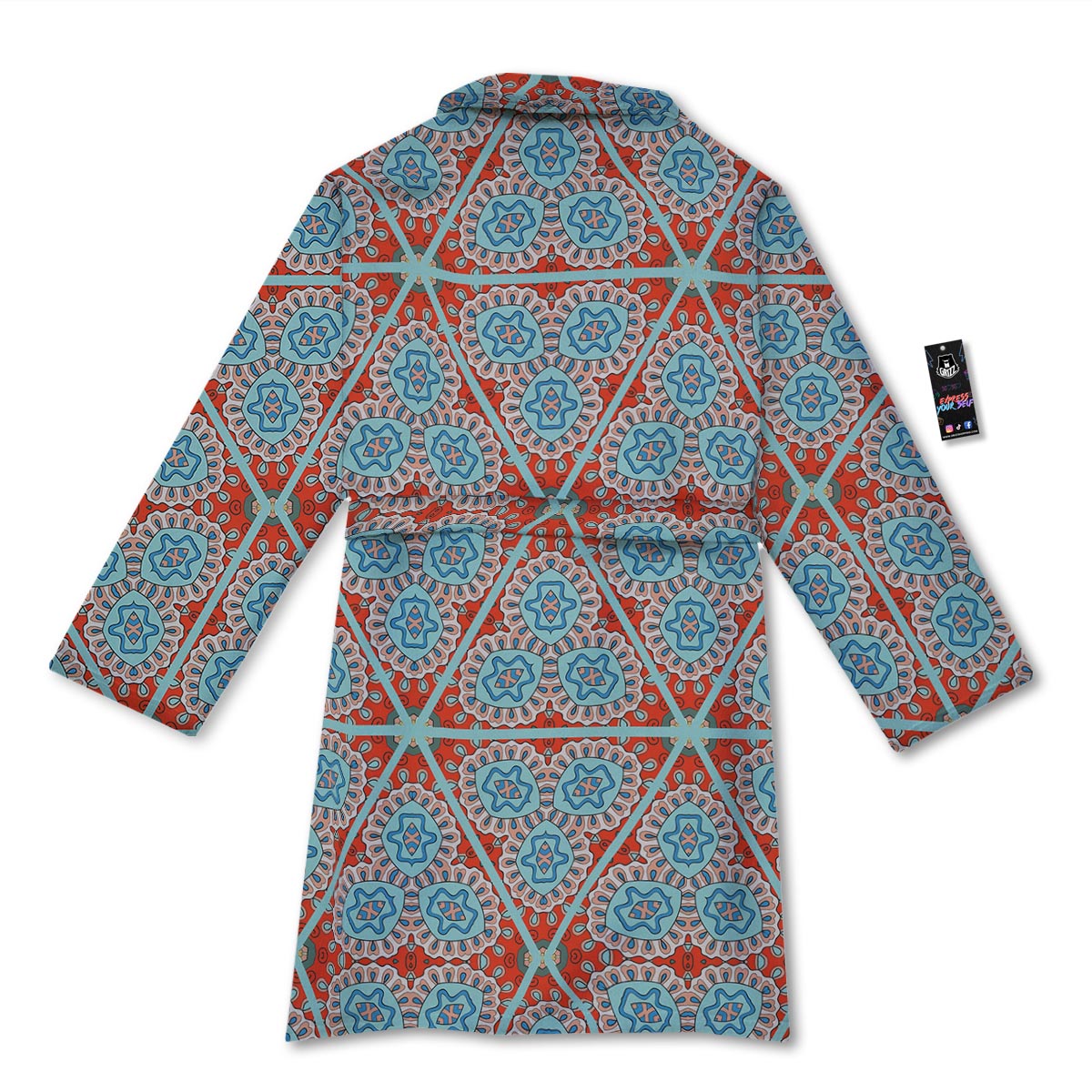 Mandala Triangle Bohemian Print Pattern Bathrobe-grizzshop
